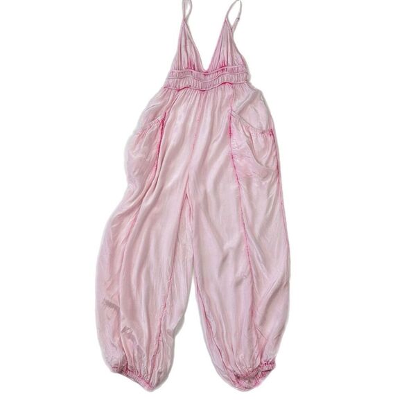 Urban Outfitters Hollis Pink Tie Dye Hippy Parachute Jumpsuit Romper, Sz. S-M - Picture 3 of 16